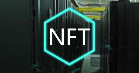 NFT Illuminated Hexagon in Modern Server Room - Download Free Stock Images Pikwizard.com
