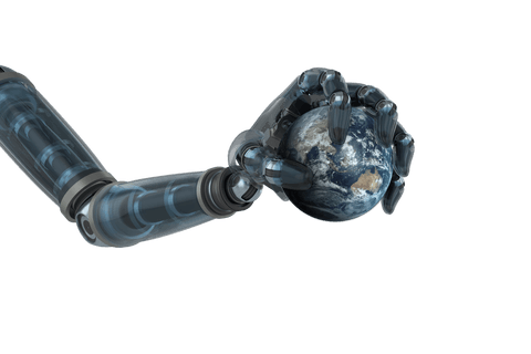 Futuristic Robotic Hand Holding Earth on Transparent Background - Download Free Stock Videos Pikwizard.com