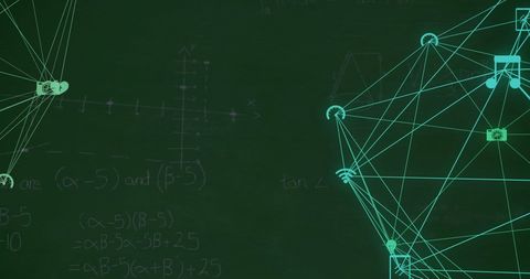 Abstract Digital Network Over Chalkboard Physics - Download Free Stock Images Pikwizard.com