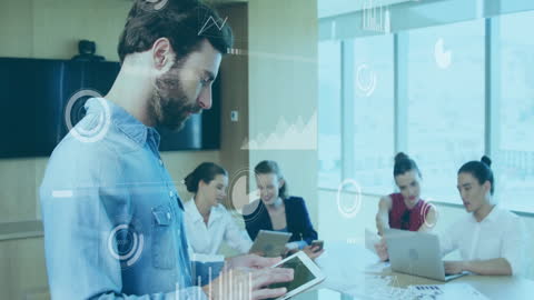 Financial Data Analytic Team Working in Modern Office Setting