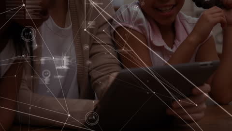 Children Engaged in Learning with Tablet and Digital Connections