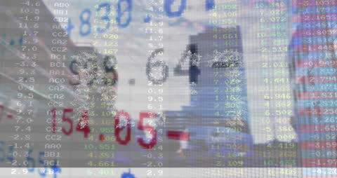 Digital Overlay of Stock Market Data on Urban Business Buildings