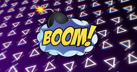 Vibrant Pop Art Style Boom Text with Retro Background - Download Free Stock Images Pikwizard.com