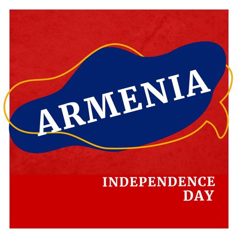 Armenia Independence Day Celebration Design on Red Background - Download Free Stock Templates Pikwizard.com