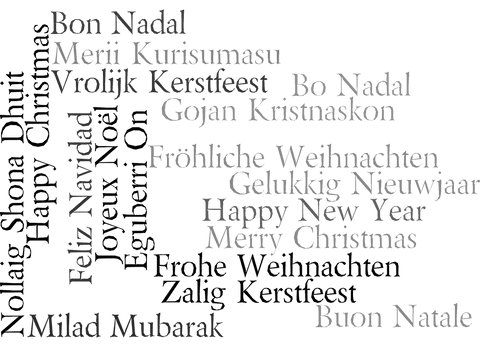 merry christmas greetings in various languages on transparent background - Download Free Stock Videos Pikwizard.com