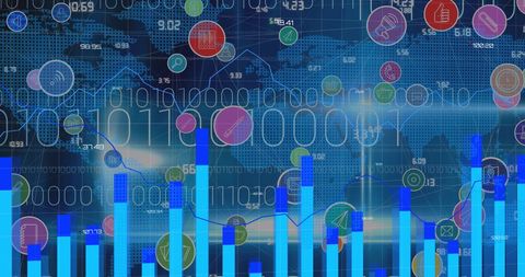 Digital Data Processing with World Map and Binary Code - Download Free Stock Images Pikwizard.com