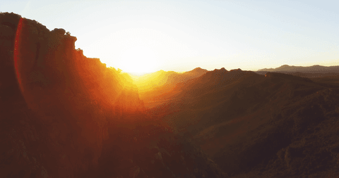 Transparent Sunlit Hillside Cliffs at Sundown - Download Free Stock Videos Pikwizard.com