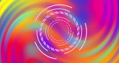 Abstract Psychedelic Background with Circular Digital Interface - Download Free Stock Images Pikwizard.com
