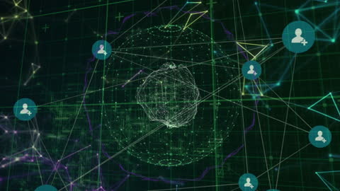 Global Digital Connections with Networking Icons