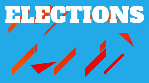 Bold Elections Text with Dynamic Red Stripes