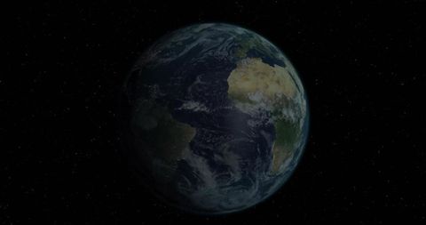 Earth Rotating Peacefully in Deep Outer Space