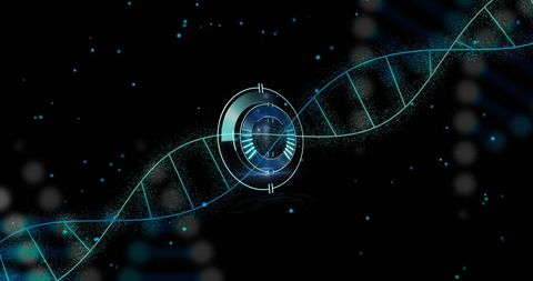 Digital Interface Scanning DNA Strand Illustration - Download Free Stock Images Pikwizard.com