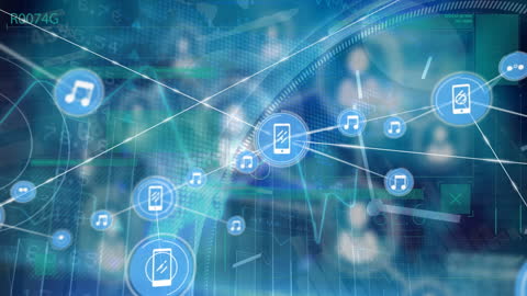 Conceptual Digital Music Network Connectivity Abstract