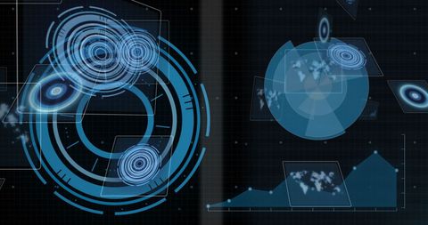 futuristic digital data processing interface visualization - Download Free Stock Images Pikwizard.com