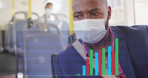 Businessman Analyzing Data on Commute, Facemask Safety Concept - Download Free Stock Images Pikwizard.com