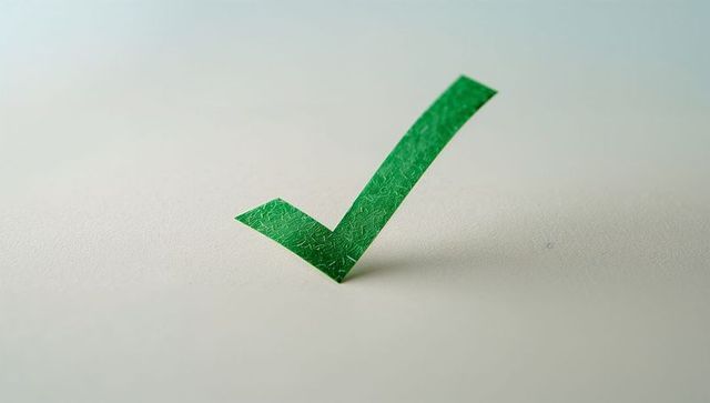 Green check mark for validation and success minimalist design