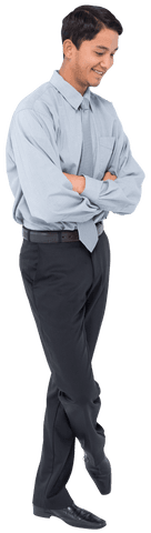 happy businessman standing with folded arms on transparent background - Download Free Stock Videos Pikwizard.com