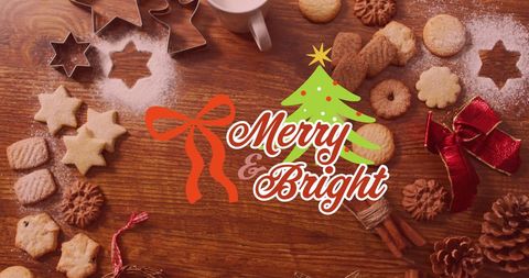Festive Christmas Greetings with Cookies and Decorations - Download Free Stock Images Pikwizard.com