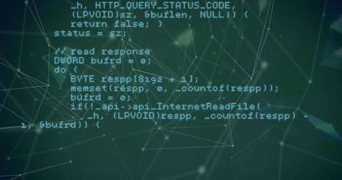 Code Snippet with Network Visualization on Green Background - Download Free Stock Images Pikwizard.com