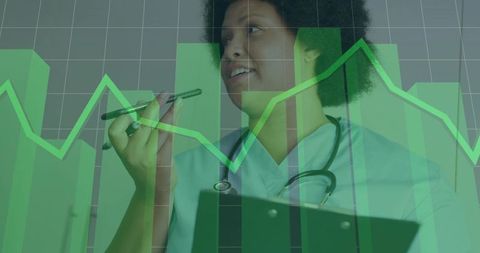 Healthcare Professional Analyzing Data in Clinical Environment