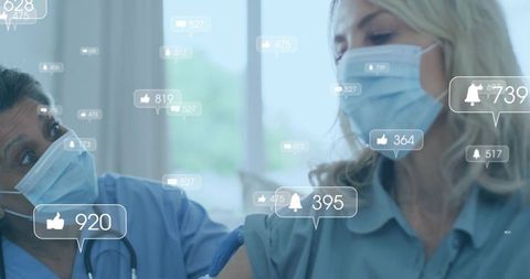 Nurse and Patient Connecting Medicine and Social Media Engagement