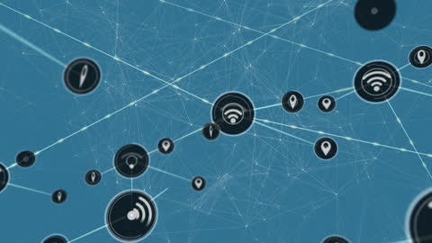 Digital Network Connections Over Blue Background