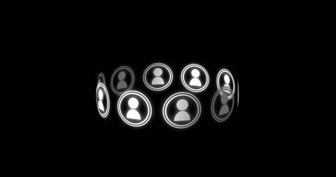 Vector User Icons Circling on Black Background - Download Free Stock Images Pikwizard.com