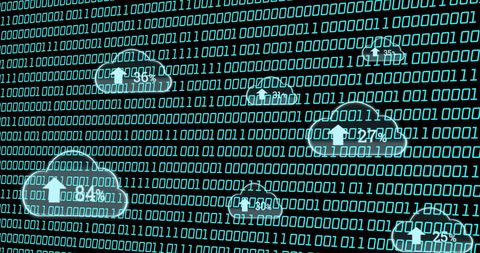 Cloud Computing Concept with Binary Code Overlay - Download Free Stock Images Pikwizard.com
