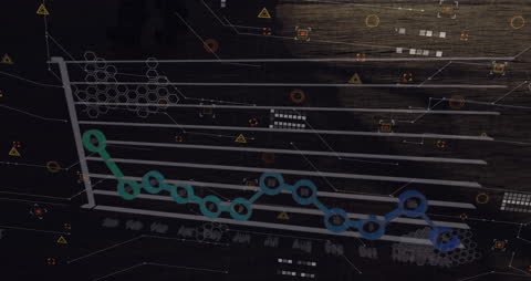 Animated Network Connections with Data Processing Elements