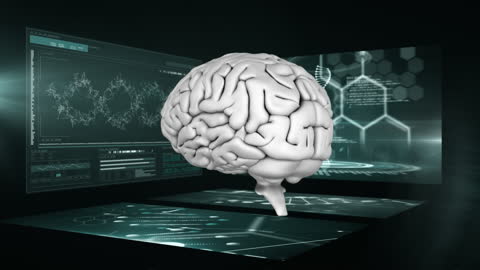 Digital Brain and Futuristic DNA Interface in Virtual Environment