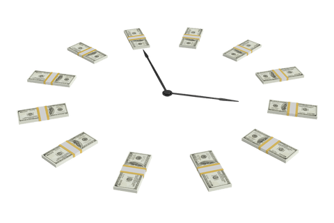 creative economy concept: transparent clock formed by currency bundles - Download Free Stock Videos Pikwizard.com
