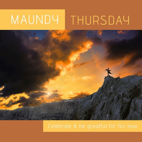 Maundy Thursday Observance with Cross and Sunset - Download Free Stock Templates Pikwizard.com