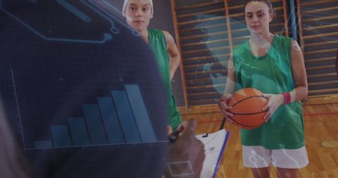 Basketball Training with Data Analysis Overlay