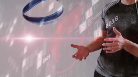 Futuristic Sports Analytics Visualization with Timeline Interaction