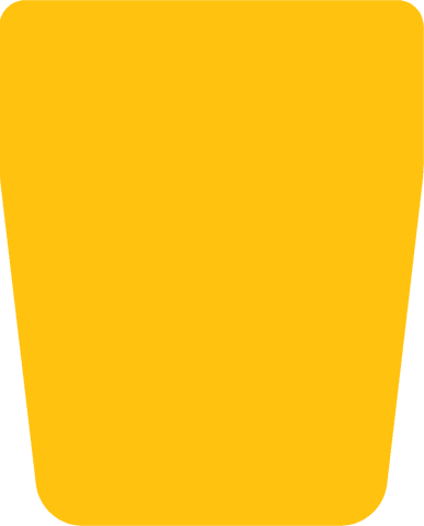 Bright Yellow Abstract Shape on Transparent Background