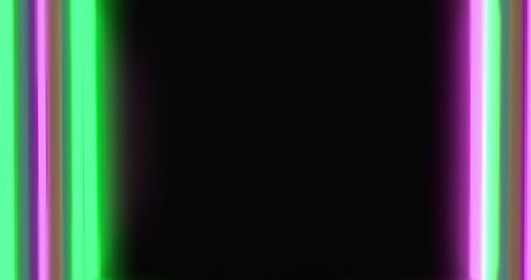 Colorful Neon Light Lines on Black Background