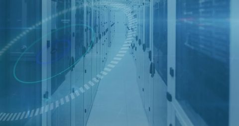 Futuristic Data Servers with Digital Network Interface Overlay - Download Free Stock Images Pikwizard.com