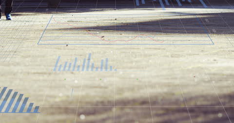 Futuristic Data Visualization Overlay on Urban Surface