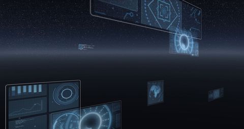 High-Tech Digital Interface With Futuristic Data Screens - Download Free Stock Images Pikwizard.com