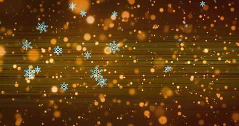 Festive Snowflakes and Golden Light Spots Over Dark Background - Download Free Stock Images Pikwizard.com
