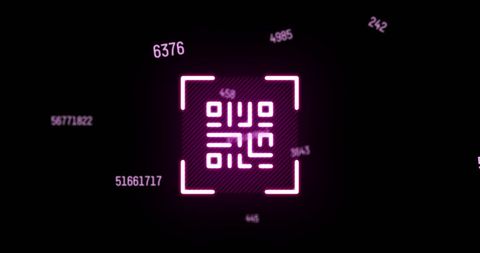 futuristic qr code animation with floating digits - Download Free Stock Images Pikwizard.com