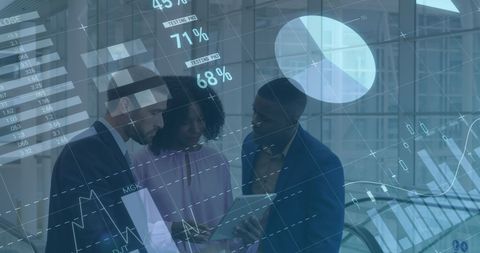 Business team analyzing financial data