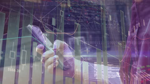 Business Professional Analyzing Stock Market Data on Smartphone