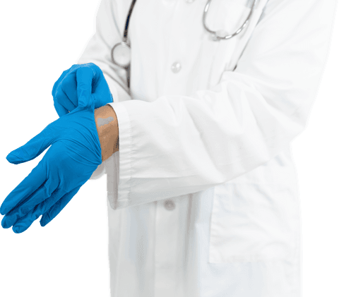 Transparent Medical Professional Preparing by Wearing Gloves