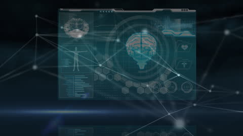 Futuristic Digital Brain Interface Technology Concept