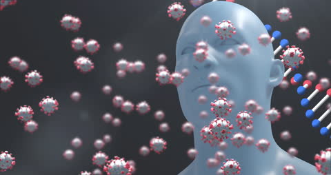 Coronavirus Cells and DNA Conceptual Visualization