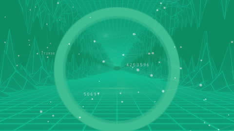Futuristic Data Processing Animation Background in Green