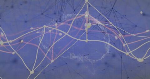 Abstract Network Graph Over Dynamic World Map Dashboard