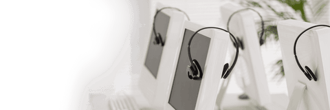 Transparent headset arrangement on office computers