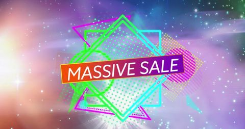 Vibrant Geometric Sale Banner with Colorful Background - Download Free Stock Images Pikwizard.com